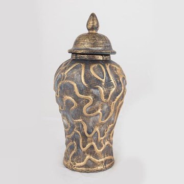 Keramička vaza 33,5x16 cm zlatna/siva
