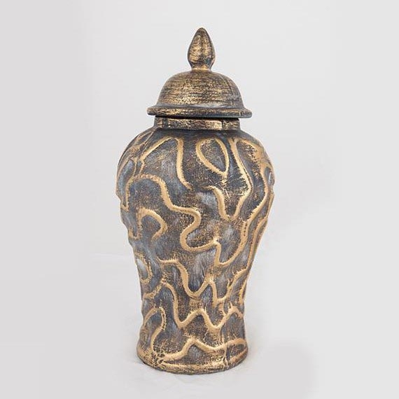 Keramička vaza 33,5x16 cm zlatna/siva