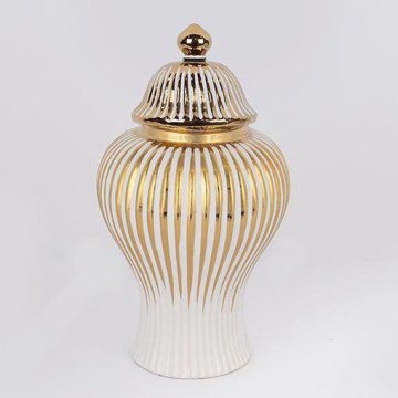 Keramička vaza 35x18,5 cm zlatna/bijela