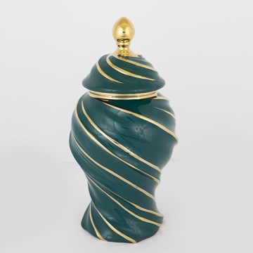 Keramička vaza 35x18,5 cm zlatna/zelena