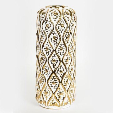 Keramička vaza 37x15 cm zlatna/bijela