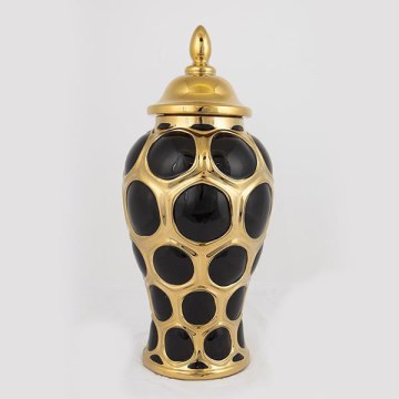 Keramička vaza 40x17,7 cm zlatna/crna