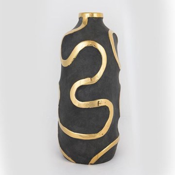 Keramička vaza 45x19,5 cm zlatna/crna