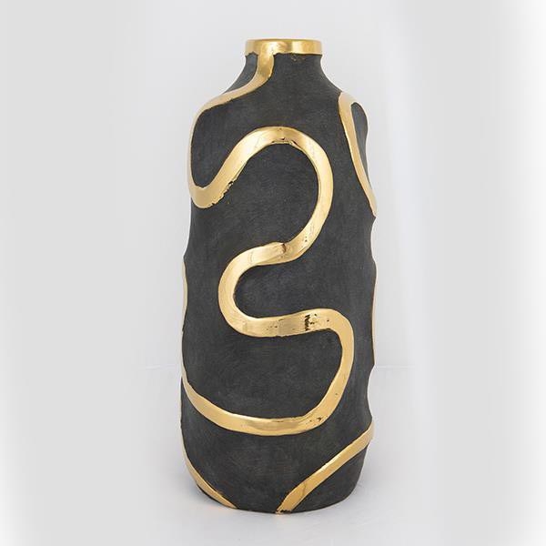 Keramička vaza 45x19,5 cm zlatna/crna