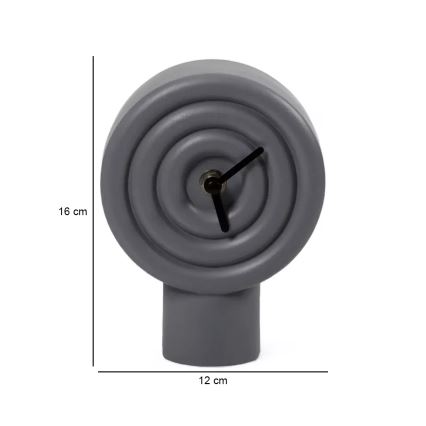 Keramički stolni sat, 16 cm, 1xAA, siva