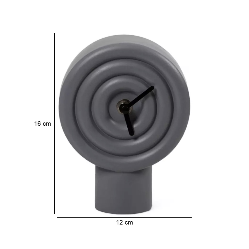 Keramički stolni sat, 16 cm, 1xAA, siva