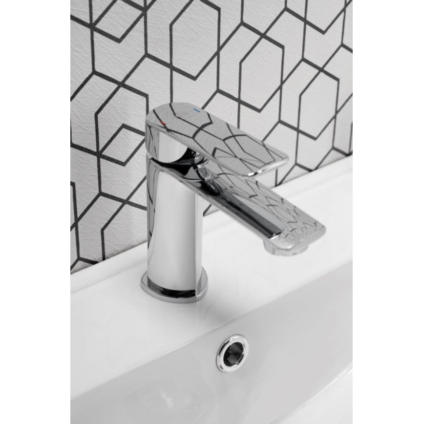 KFA Armatura 4422-815-00 - Slavina za umivaonik + odvod s preljevom AGAT 15,2 cm sjajni krom