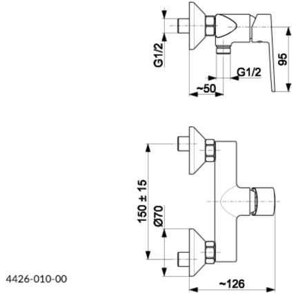 KFA Armatura 4426-010-00 - Tuš baterija AGAT sjajni krom