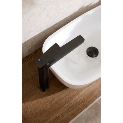 KFA Armatura 4522-712-81 - miješalica za umivaonik + izljev MALAGA 30,3 cm crna