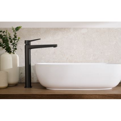 KFA Armatura 4522-815-81 - Slavina za umivaonik + izljev MALAGA 15,9 cm crna