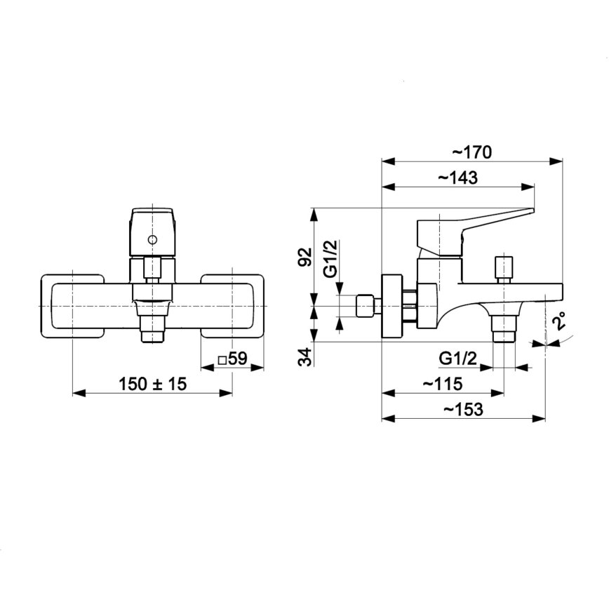 KFA Armatura 4524-010-34 - Kupaonska miješalica za kadu MALAGA ružičasto zlato