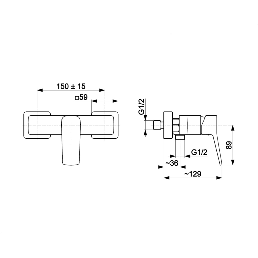 KFA Armatura 4526-010-81 - Tuš miješalica MALAGA crna