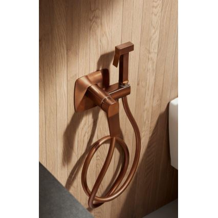 KFA Armatura 4529-512-34 - Baterija za bide s ručnim tušem za podžbuknu ugradnju MALAGA, ružičasto zlato