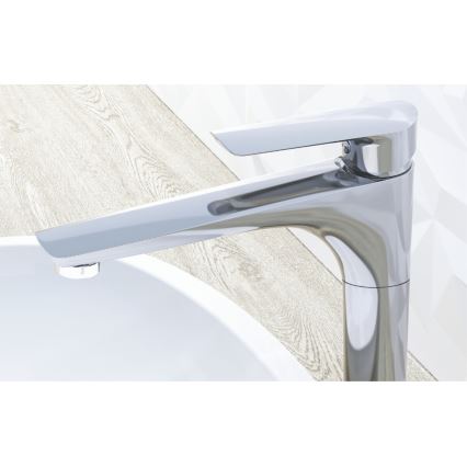 KFA Armatura 5022-712-00 - Slavina za umivaonik + odvod s preljevom TANZANIT 28,4 cm sjajni krom