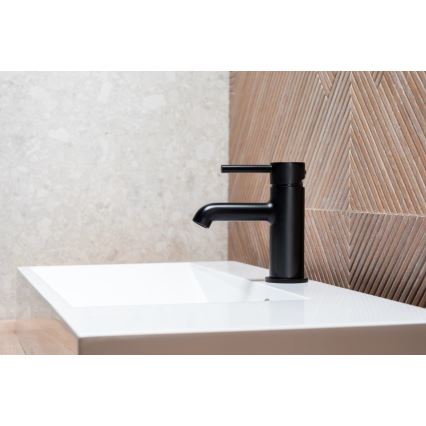KFA Armatura 5032-815-81 - Slavina za umivaonik + odvod s preljevom MOZA 15,2 cm mat crna