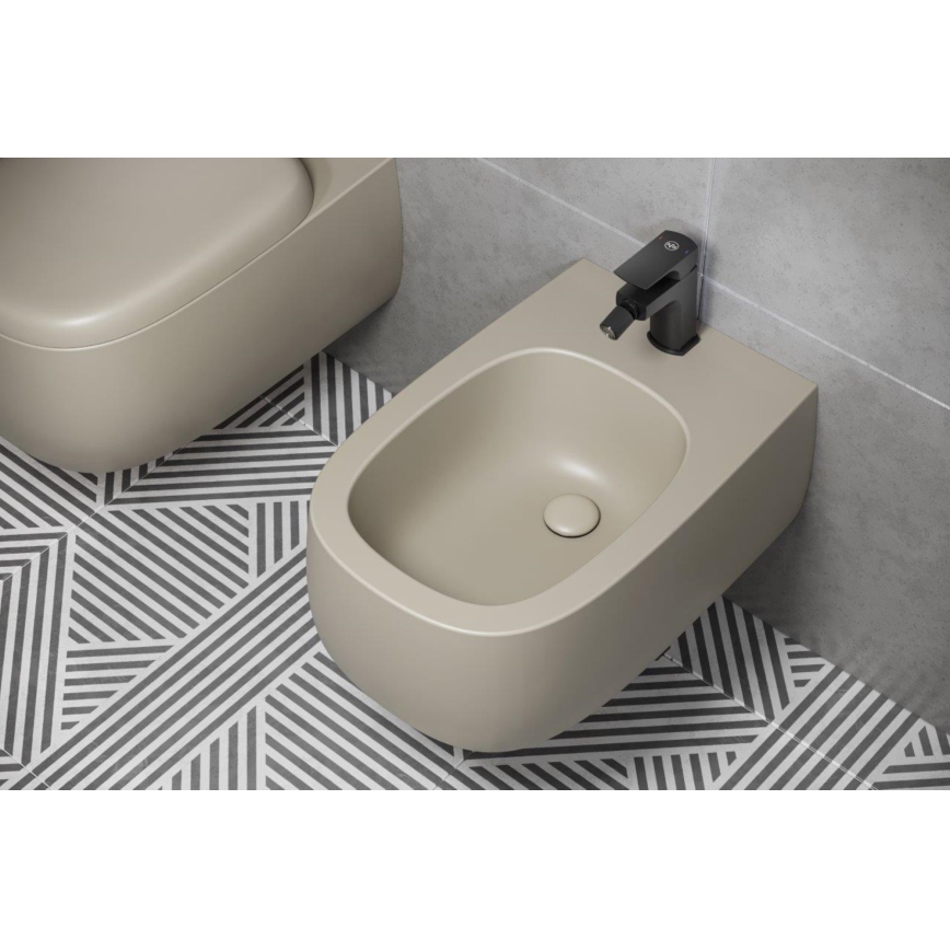 KFA Armatura 5537-015-81 - Baterija za bide + odtok s preljevom MOKAIT mesing/mat crna