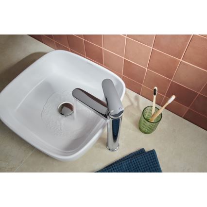 KFA Armatura 5552-712-00 - Slavina za umivaonik + odvod s preljevom OTAVA 30,2 cm sjajni krom