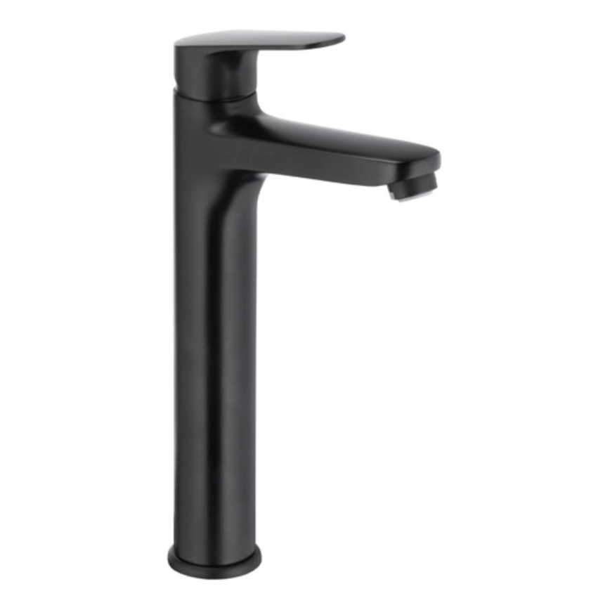 KFA Armatura 5552-712-81 - Slavina za umivaonik + odvod s preljevom OTAVA 30,2 cm mat crna