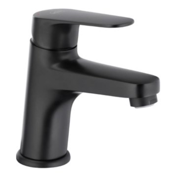 KFA Armatura 5552-815-81 - Slavina za umivaonik + odvod s preljevom OTAVA 15 cm mat crna