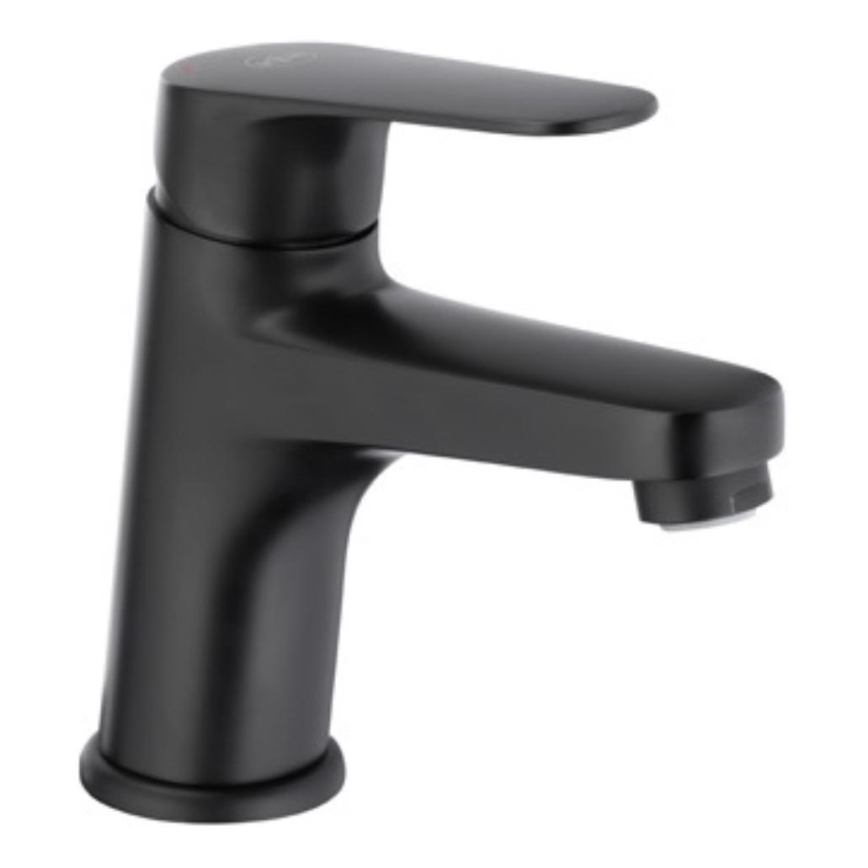 KFA Armatura 5552-815-81 - Slavina za umivaonik + odvod s preljevom OTAVA 15 cm mat crna