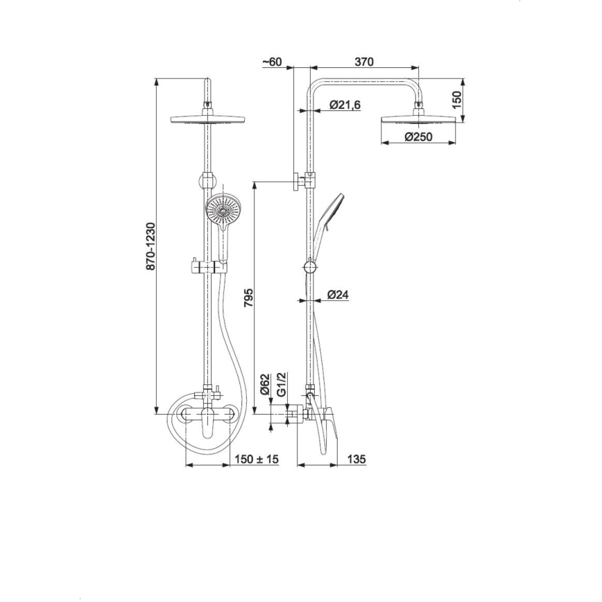 KFA Armatura 5556-910-00 - Tuš set s baterijom OTAVA sjajni krom