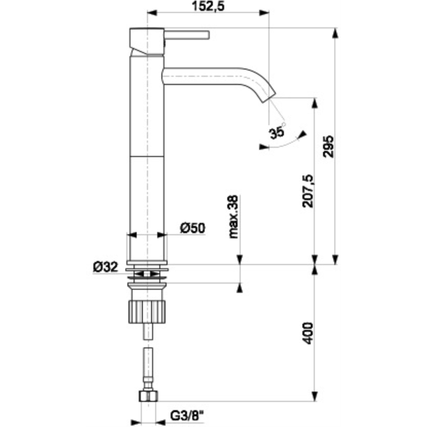 KFA Armatura 5822-612-81 - Slavina za umivaonik NEDA 29,5 cm mesing/mat crna