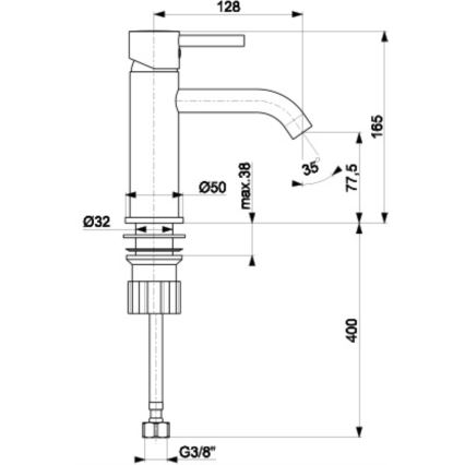 KFA Armatura 5822-815-00 - Slavina za umivaonik + odvod NEDA 16,5 cm sjajni krom