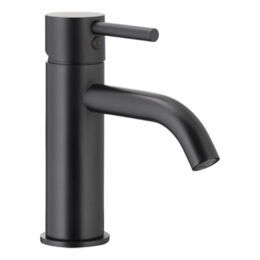 KFA Armatura 5822-815-81 - Slavina za umivaonik + odvod NEDA 16,5 cm mesing/mat crna