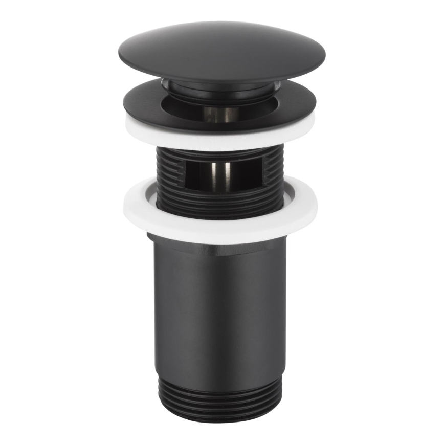 KFA Armatura 660-254-81 - Slavina za umivaonik s preljevom CLICK-CLACK promjera 6,6 cm mesing/mat crna