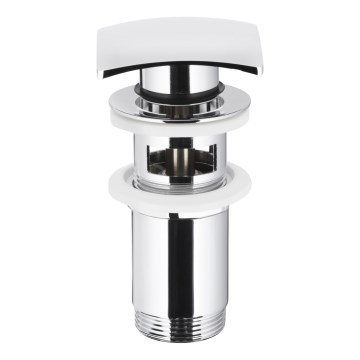 KFA Armatura 660-454-00 - Slavina za umivaonik s preljevom CLICK-CLACK 7x7 cm sjajni krom