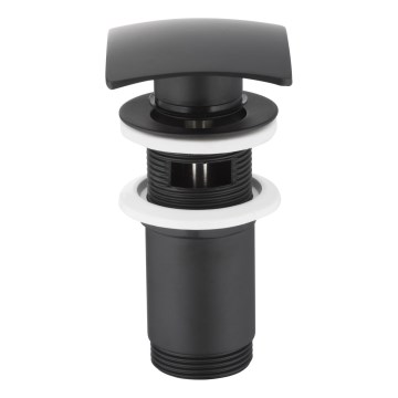 KFA Armatura 660-454-81 - Slavina za umivaonik s preljevom CLICK-CLACK 7x7 cm mesing/mat crna