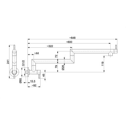 KFA Armatura 6623-030-81 - Kuhinjska miješalica s okretnim zglobom DUERO POT FILLER, nehrđajući čelik/mat crna
