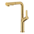 KFA Armatura 6623-220-31 - Kuhinjska miješalica s izvlačivom tuš slavinom DUERO DESIGN nehrđajući čelik/brušeno zlato
