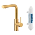 KFA Armatura 6623-912-31 - Slavina za sudoper za filtriranu vodu DUERO PURE nehrđajući čelik/brušeno zlato + filter
