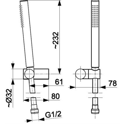 KFA Armatura 841-225-00 - Tuš set MOZA nehrđajući čelik