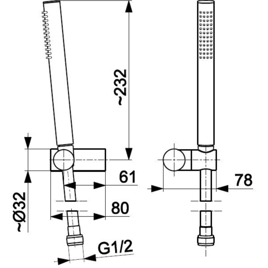 KFA Armatura 841-225-00 - Tuš set MOZA nehrđajući čelik