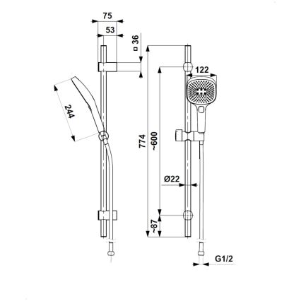 KFA Armatura 841-352-34 - Set za tuširanje MALAGA, ružičasto zlato