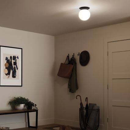 Kichler - Stropna svjetiljka ALBERS 1xE27/40W/230V promjer 20,3 cm crna