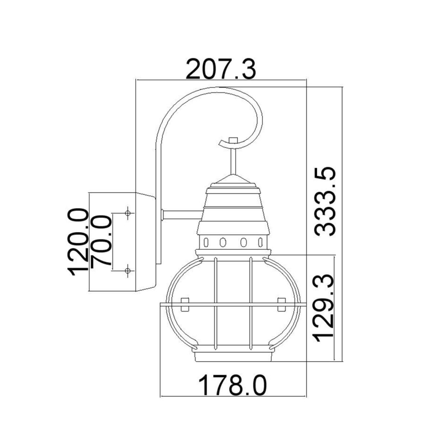 Kichler - Vanjsko zidno svjetlo BRIDGE POINT 1xE27/60W/230V IP44 brončano