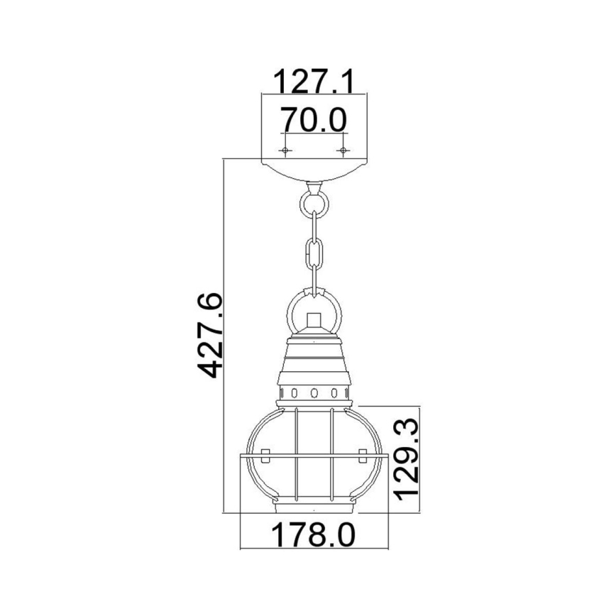 Kichler - Vanjski luster na lancu BRIDGE POINT 1xE27/60W/230V IP44