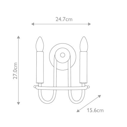 Kichler - Zidna svjetiljka CAPITOL HILL 2xE14/40W/230V zlatna
