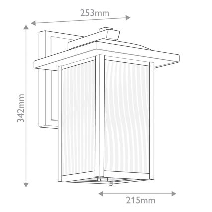 Kichler - Vanjska zidna svjetiljka CAPPANNA 1xE27/60W/230V IP44 crna