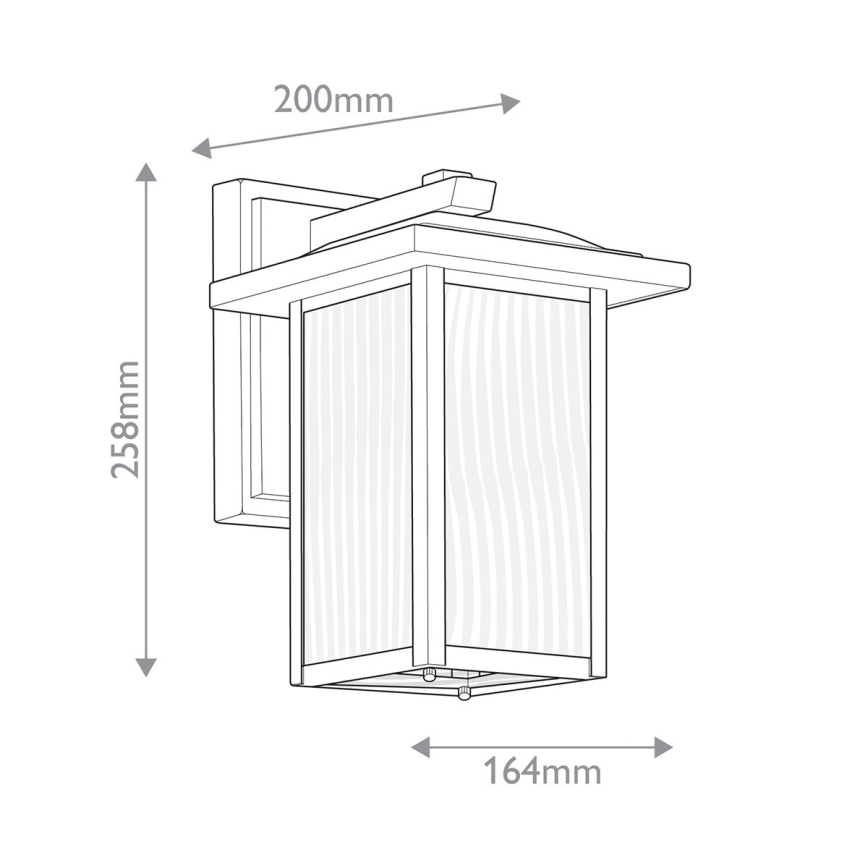 Kichler - Vanjska zidna svjetiljka CAPPANNA 1xE27/60W/230V IP44 crna