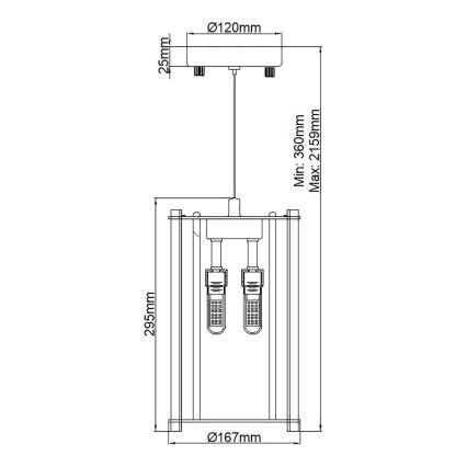 Kichler - LED Luster na sajli za kupaonicu CRYSTAL SKYE 2xG9/3W/230V IP44