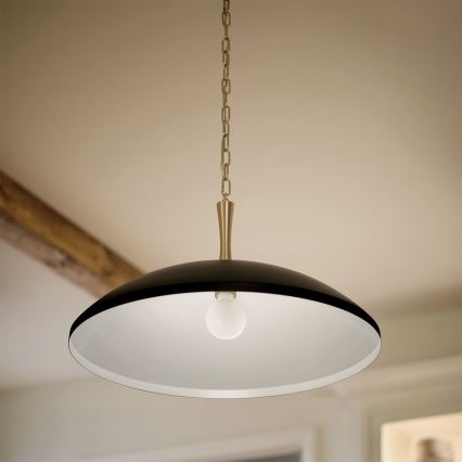 Kichler - Luster na lancu DELAROSA 1xE27/60W/230V crna/mesing