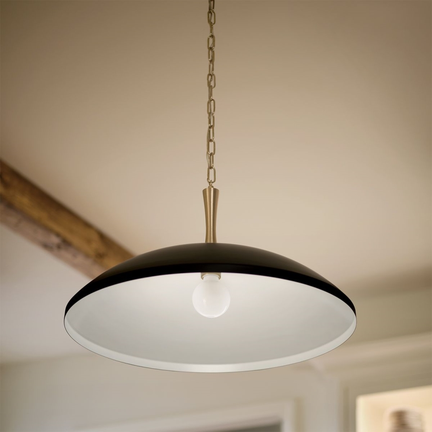Kichler - Luster na lancu DELAROSA 1xE27/60W/230V crna/mesing