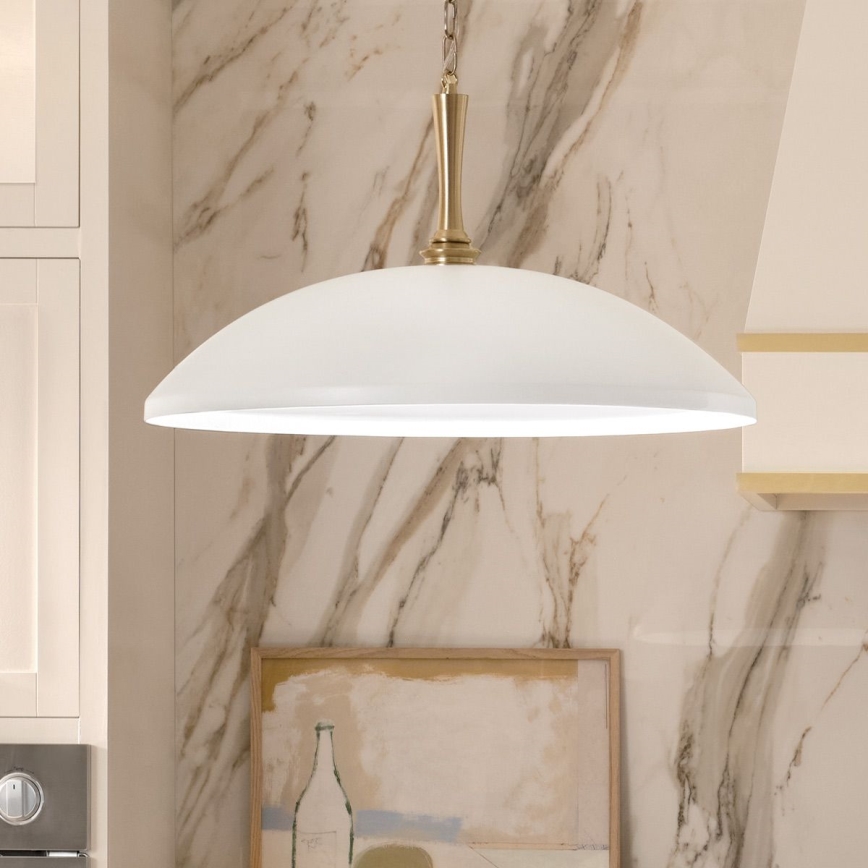 Kichler - Luster na lancu DELAROSA 1xE27/60W/230V bijela/mesing