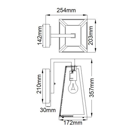 Kichler - Vanjska zidna svjetiljka DELISON 1xE27/60W/230V IP44