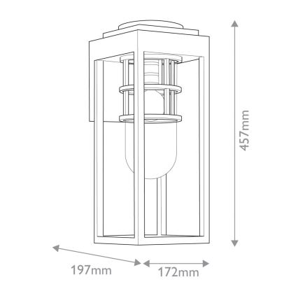 Kichler - Vanjska zidna svjetiljka HONE 1xE27/60W/230V IP44 crna