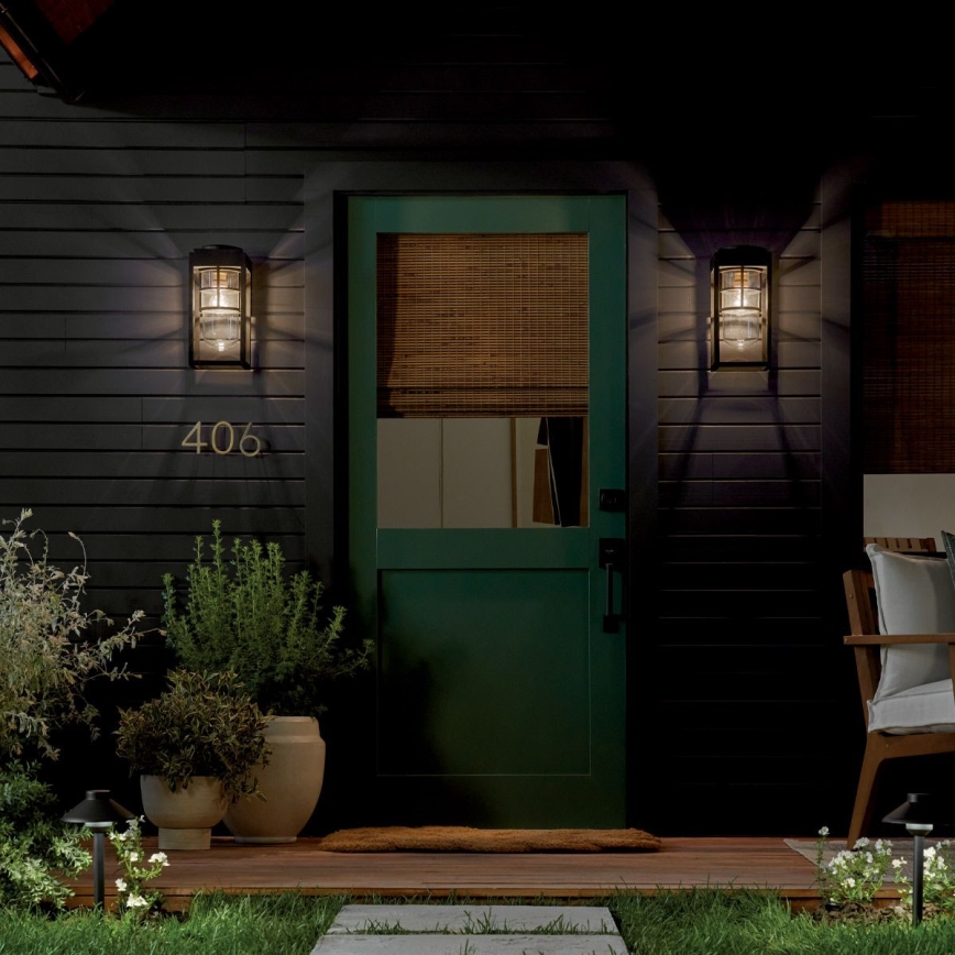 Kichler - Vanjska zidna svjetiljka HONE S 1xE27/60W/230V IP44 crna